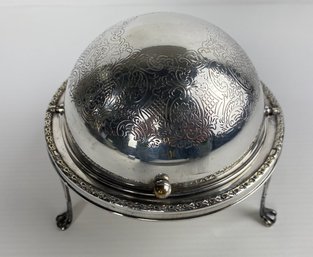 English Silver Plated Butter Dish With Lid