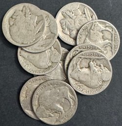 10 Buffalo Nickels Miscellaneous Dates