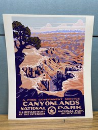 CANYONLANDS NATIONAL PARK UTAH PRINT. 13 3/8' X 16 1/8''. Perfect For Framing And Enjoying.