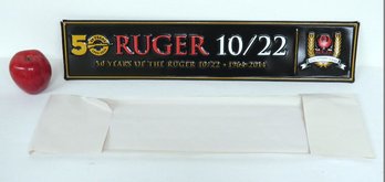 New Old Stock - Ruger 10/22 Rifle Embossed Metal 50th Anniversary Sign