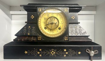 Beautiful Ansonia Slate Open Encasement Mantle Clock