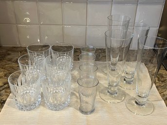 14 Pc Lot Of Everyday Glasses - Juice, Water And Pilsner Beer