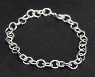 Vintage Sterling Silver Circular Link Bracelet 7' Long 925