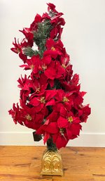 A Lighted Poinsettia Christmas Tree