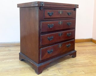 A Vintage End Table Or Nightstand With Flip Top Writing Desk