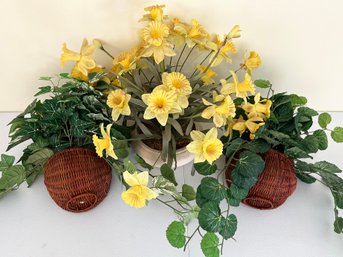 Faux Floral In Baskets