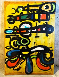 An Original Abstract Oil On Canvas, Unframed, Signed Paolo Corvino