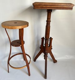 2 Vintage Side Table Pedestal Stands