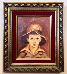 An Original Oil On Canvas, Portrait Of A Young Boy, Signed P. Stammson
