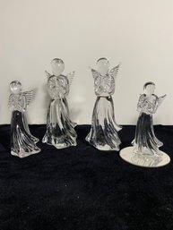 Vintage Crystal Glass Praying Angel Figurine