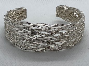 Signed MARK WASSERMAN SAMARA Sterling Silver Modernist Cuff Bracelet