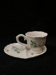 Garden Themed Tea Cup And Saucer