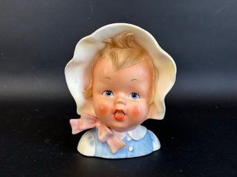A Vintage Mid-Century Baby Head Planter By Relpo, Made In Japan