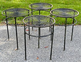 A Set Of 4 Vintage Modern Wrought Iron Cocktail Tables
