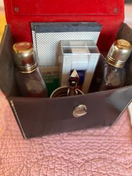 Vintage Travel Poker Set With Flasks And Accessories
