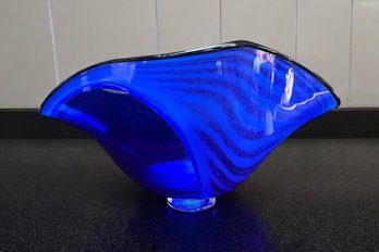 Victor Chiarizea Incalma Cobalt Blue Vase 20th Century