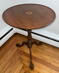 Antique Round Table With Inlay