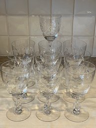 Set Of 10 Tiffin-Franciscan Crystal Wine Glasses - 6.5' Tall  Ice Tea