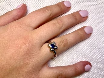 Platinum & Sapphire Ring (size 5.75, 8.2 G)