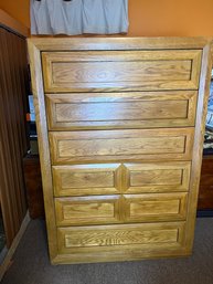 Thomasville Vintage Modern Oak Highboy Dresser