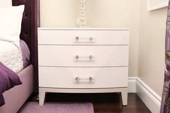 1 0f 2 Bernhardt Axion Linear Gray And Linear White 3-Drawer Night Stand With Acrylic Handles $1711