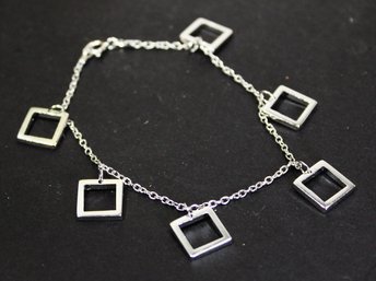 In Very Good Condition, A Fine Sterling Silver Charm Bracelet Of Sqaures