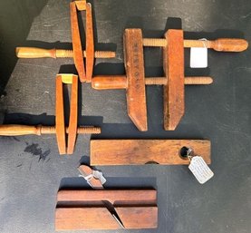 Group Of Five Vintage Wooden Tools