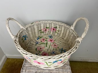 Floral Painted Basket