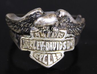 VINTAGE HARLEY DAVIDSON STERLING SILVER RING SIZE 9