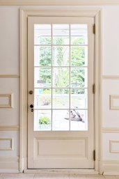 An Antique 15-Lite Exterior Door With Modern Storm - C. 1930's