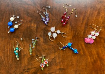 Nine Pairs Of Bead Earrings