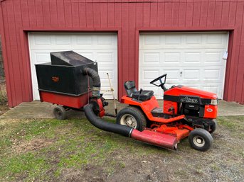 Ariens 934 Series HT16 Garden Tractor With Hydro Trans And Vann Wagon Leaf Sucker