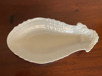 RICHARD GINORI ITALY WHITE BIANCO VECCHIO SHELL SHAPE PICKLE DISH