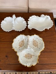 Vintage Serving Dishes With Handles - Limoges France With Gold Roses And Gerold Porzellan