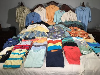 Huge Mens Clothing Lot - Would Be $1000s To Replace - MANY NEW WITH TAGS - Tommy Bahama - Greg Norman - Polo !