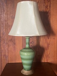Mid Century Green Drip Glaze Ceramic Table Lamp