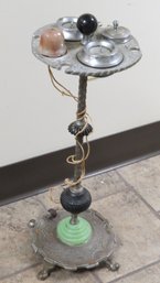 Amazing Ornate Metal Tobacco Cigar Stand With Electric Lighter 36 Inches