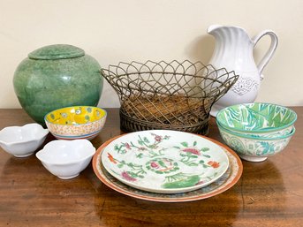 A Vintage Asian Lidded Ginger Jar And More Ceramic Decor
