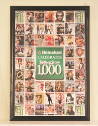 Heineken Celebrates Rolling Stone 1000 Print In Black Wooden Frame