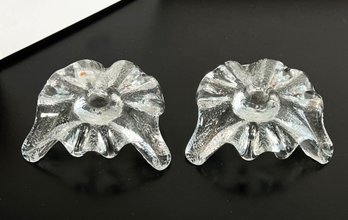 Pair Of Vintage Mid Century Modern Blenko Glass Candle Holders