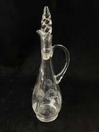 Floral Etched Decanter