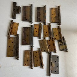 A Collection Of Antique Vintage Brass Door Hinges