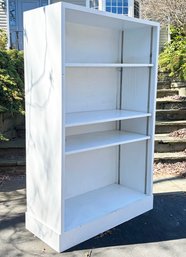 A Solid Wood Built In Style Shelf Unit:  Adjustable Height Shelves