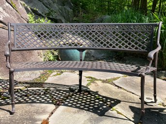 A Curved Cast Iron Garden Bench (1 Of 2)