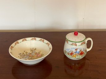 Vintage Royal Doulton BunnyKins 2 Pieces Childs Mug & Bowl Fine China