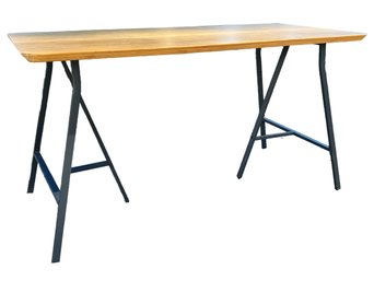 A Modern Bamboo And Steel Work Table Or Desk