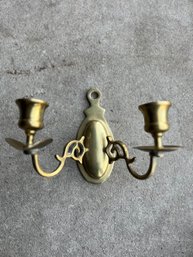 Small Vintage Brass Wall Sconce -