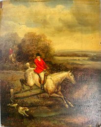 Oil On Wood ~ Fox Hunt ~ Signed D Williams