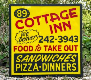 Vintage Electrified Metal Restaurant Sign Featuring - Cottage Inn