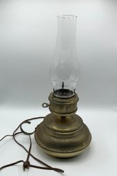 Antique Brass Hurricane Lamp ~ Electrified ~